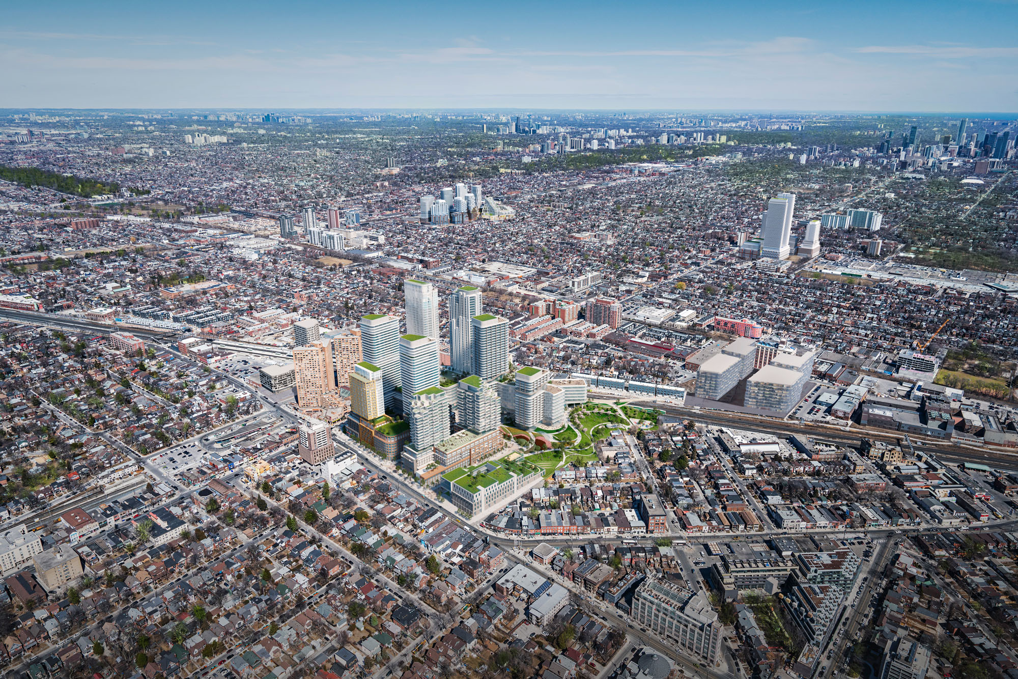 Bloor Dundas Aerial Render and Photo Composite